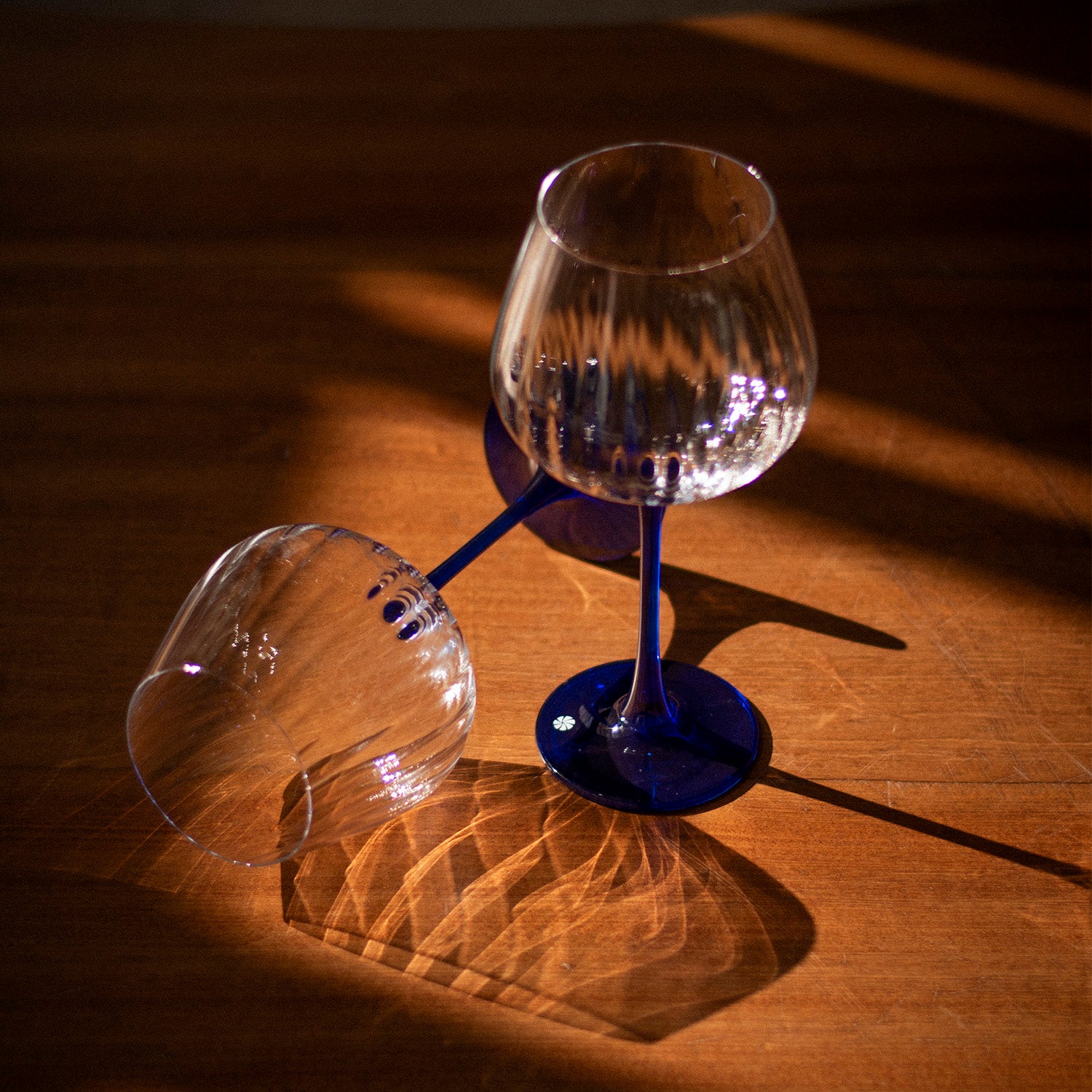 Pack 6 copas tallo azul cobalto