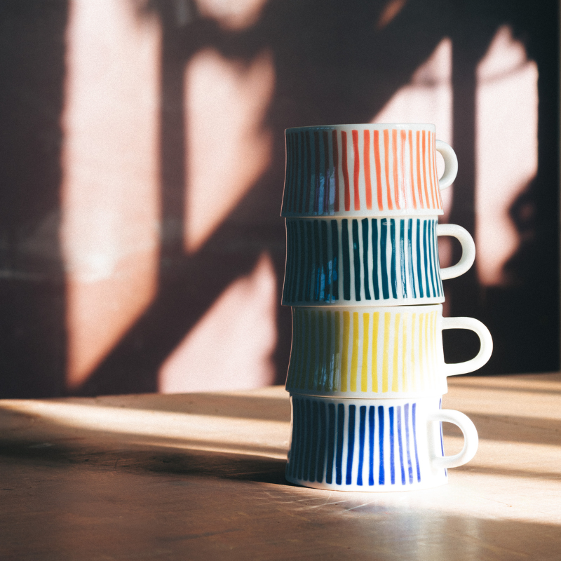 PACK 4 TAZAS TÉ CON PLATO LADEIRA